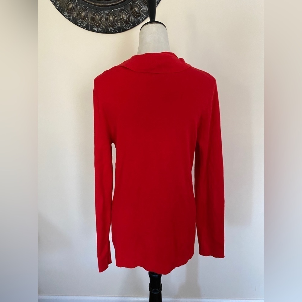 Anne Klein Subtle Ruffle Edge Open Cardigan Sweater - Picture 2 of 4